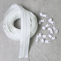 5 Yards Zipper Tape (10 Pulls)- White