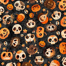 A Haunting We Will Go-Skull & Pumpkin Toss Charcoal 2600-31947-J