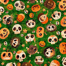 A Haunting We Will Go-Skull & Pumpkin Toss Green 2600-31947-G