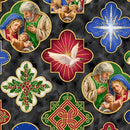 A Star Above-Nativity Medallions Charcoal 2600-32039-J