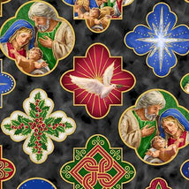 A Star Above-Nativity Medallions Charcoal 2600-32039-J