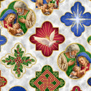 A Star Above-Nativity Medallions Lt Gray 2600-32039-K