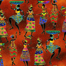 African Women Dance KENTA-CM2040-RUST