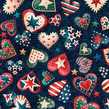All American Snowman-All American Hearts Navy 2600-32045-N