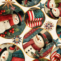 All American Snowman-American Snowman Circle Vignette 2600-32043-E