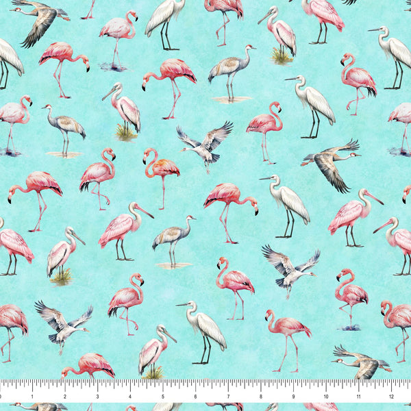 All Florida Shop Hop 2025-Flamingos Aqua 2600-30878-Q