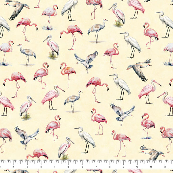 All Florida Shop Hop 2025-Flamingos Cream 2600-30878-E