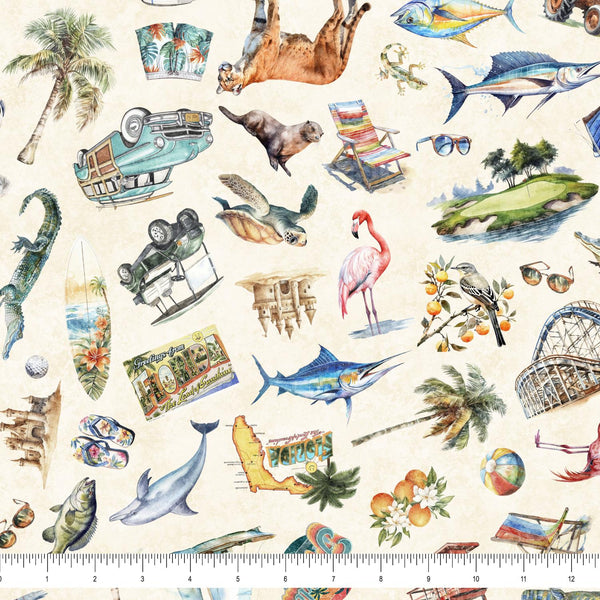 All Florida Shop Hop 2025-Florida Icons Cream 2600-30875-E