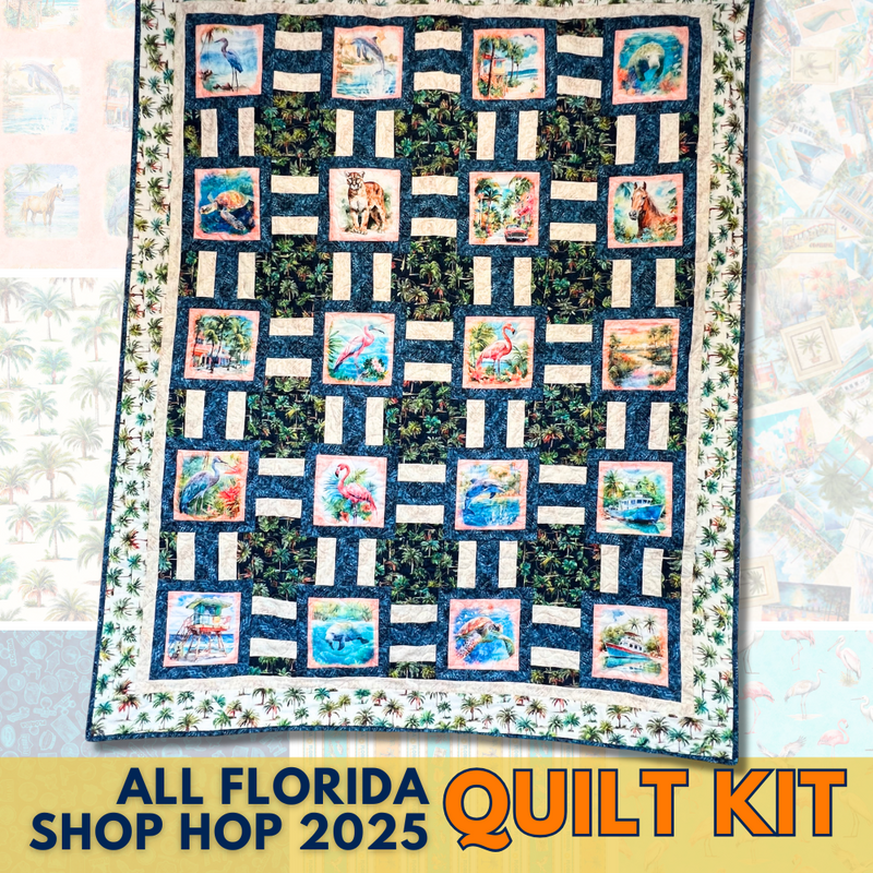 All Florida Shop Hop 2025 - Scenic Blocks Quilt Kit Finished Size: 52"x64"