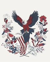 American Gatherings III - 36" Eagle Americana Flag Panel - Cloud 49329-11