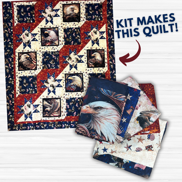 American Spirit Quilt Kit- Throw - Finished Size: 59"x71"