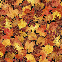 Autumn Forest-Leaves Black 2600-30362-J