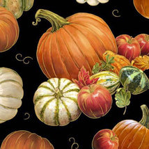 Autumn Forest-Pumpkins & Gourds Black 2600-30361-J