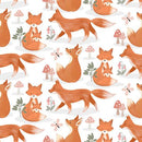 Baby In Bloom Flannel-Fox Trot White 21674-WHT