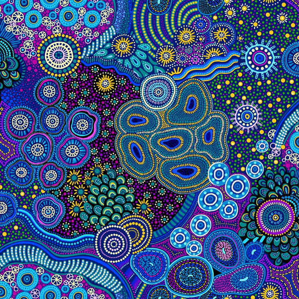 Baiame's Spirit-Patchwork Blue OA598381