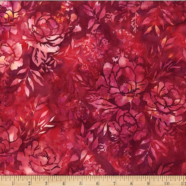 Bali Batik-Mixed Floral Leaves Geranium W2578-114