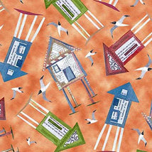 Beach Day-Beach Huts Orange 2600-32059-O