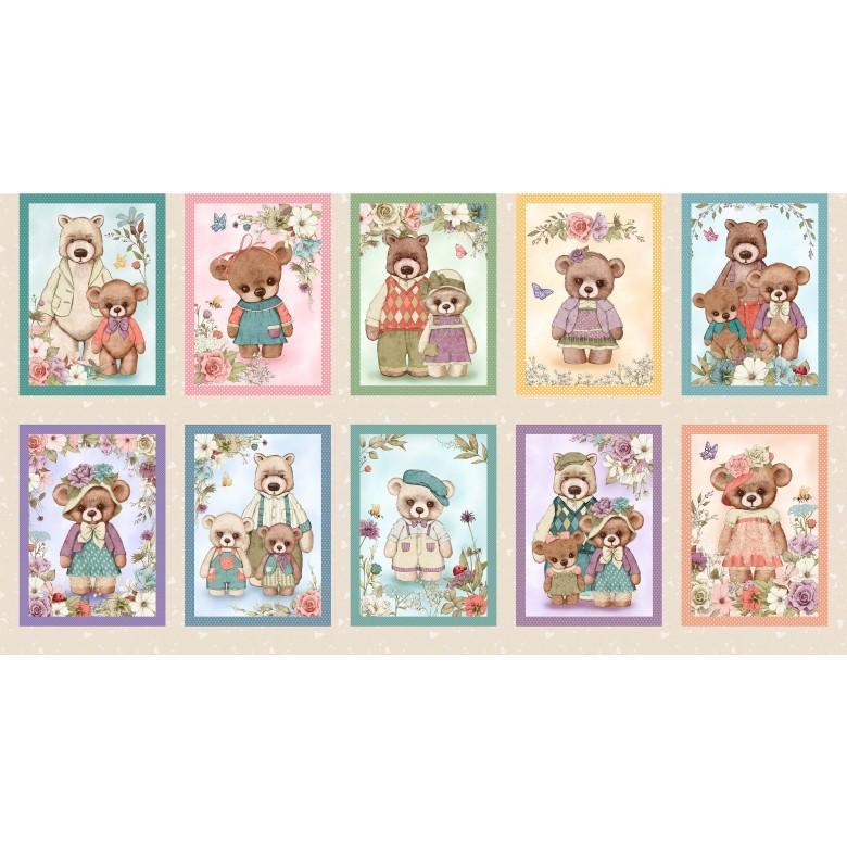 Bear Family Portraits-Bear Family Vignettes 24" Panel DDC12291-TANX-D