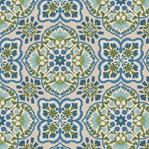 Blockprint Chic-Beige/Blue 12025915