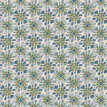 Blockprint Chic-Floral Stripe Beige/Blue 12025931