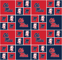 College Cotton-Mississippi (Ole Miss) Red/Blue MS-020