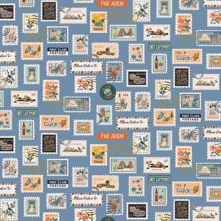 Bon Voyage-Postage Stamps BlueMetallic RP802-BL3M