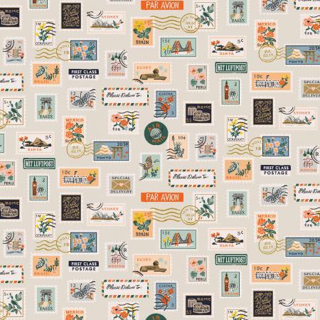 Bon Voyage-Postage Stamps FlaxMetallic RP802-FL4M