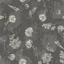 Botanical Sketchbook-Tossed Floral Gray W115-018-707