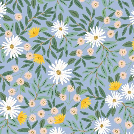 Bramble Canvas-Daisy Field Blue Metallic RP905-BL5CM