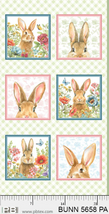 Bunnies & Blooms-24" Bunny Blocks Panel 5658-PA