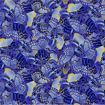 Moonlight - Butterflies Packed Metallic-Indigo LOTUS-CM3991-INDIGO