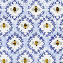 Buzzing Around The Garden-Bees Buzzing Blue 24146-BLU