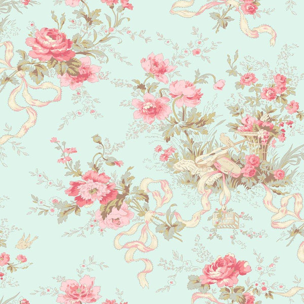 Charlotte-Cottage Floral Light Turquoise Y4611-100