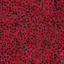 Poinsettias & Pinecones-Holiday Follies Berries Red/Cherry 122505360