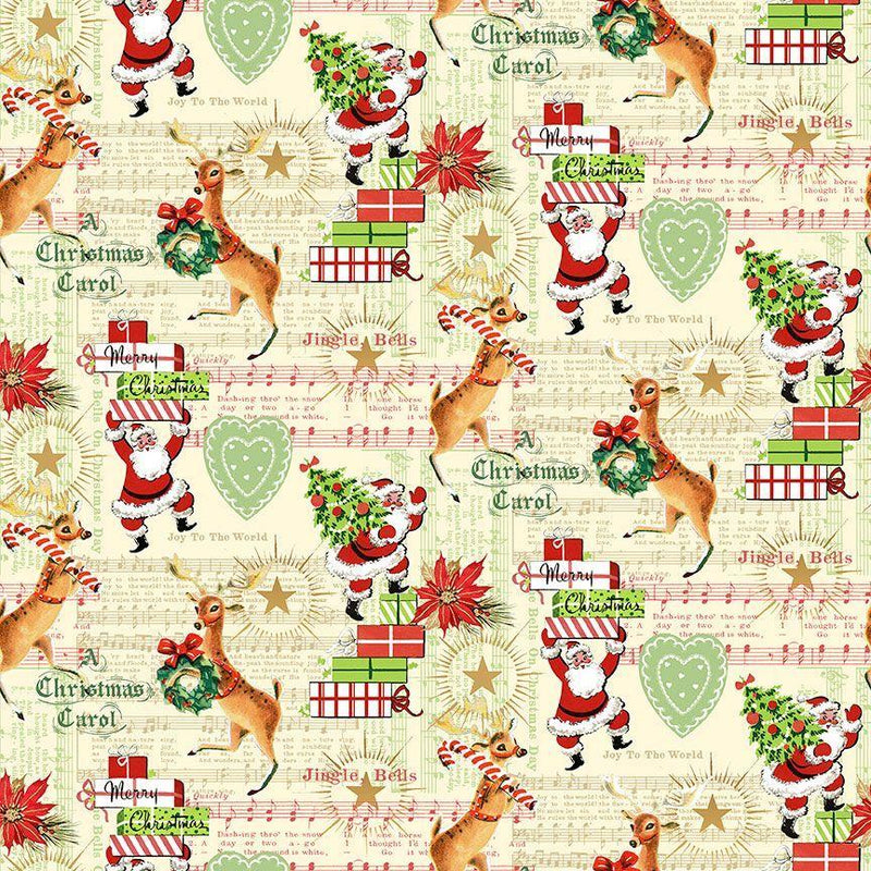 Christmas Music Notes Cream HOLIDAY-CD3645