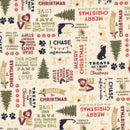 Christmas Tails-Words Light Cream Y4805-2