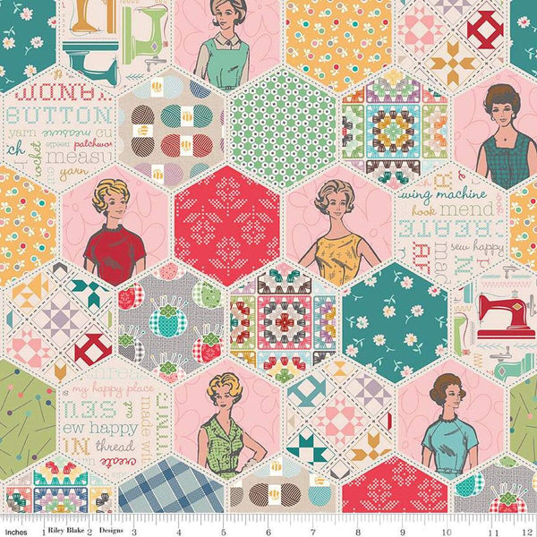Chunky Thread Sew Happy!-Hexie Multi C16730-MULTI