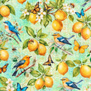 Citrus Bliss-Lemons & Birds Aqua 2600-31712-Q