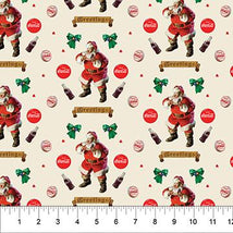 Coca-Cola Christmas-Greetings Taupe Multi CC1018-13