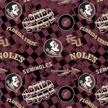 College Cotton-Florida State Check Allover FSU-1370