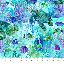 Coral Reef-Turtle & Fish Turquoise Multi DP28877-66