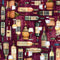 Cork & Barrel - Wine Bottle and Glasses BURGUNDY 31172-M