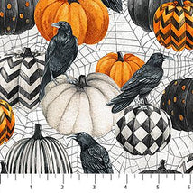Spell Bound - Pumpkins/Crows White Multi 28137-10