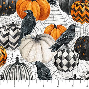 Spell Bound - Pumpkins/Crows White Multi 28137-10