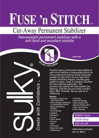 Cut Away Fuse N Stitch Stabilizer White 24in x 1yd 663-01
