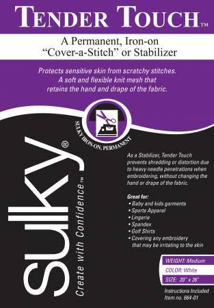 Cut Away Tender Touch Iron-On Backing White 20in x 36in