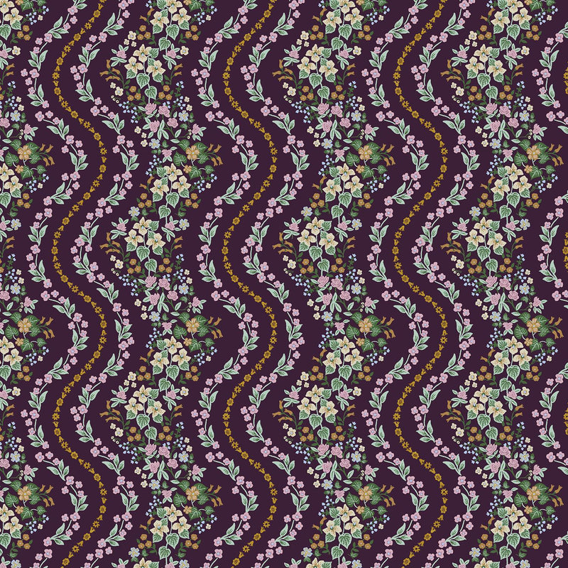 Dahlia-Wildwood Vines Aubergine Metallic RP1603-AU2M
