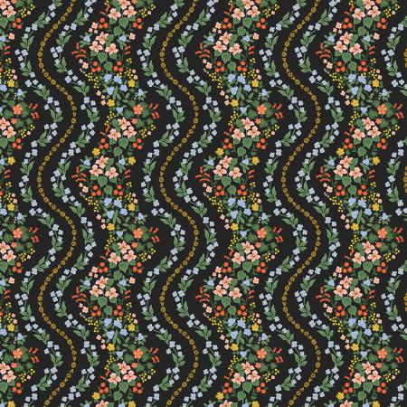Dahlia-Wildwood Vines Black Metallic RP1603-BK1M