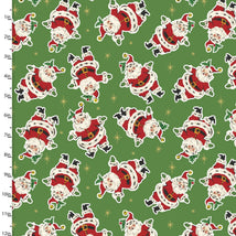 Dancing Santas-Holly Jolly Cheer Green 3DANCINGSANTS-24553-GRN