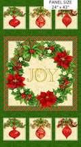 Deck The Halls-25" Panel Poinsettia Beige Multi 28995-12